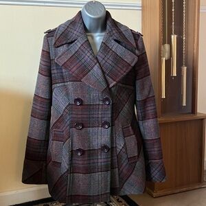 Moda International Multicolor Wool-Blend peacoat. Size S